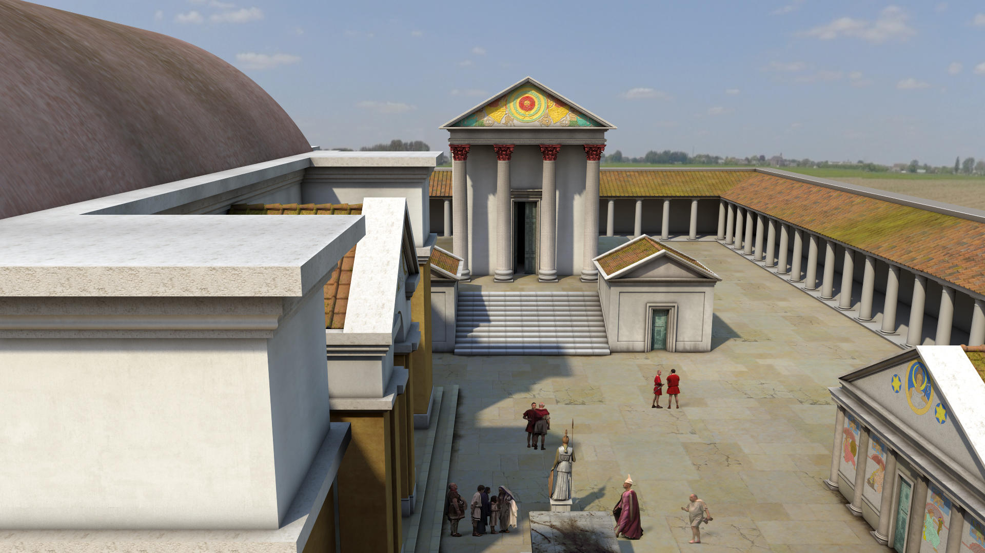 Image: Animation of Temple Courtyard